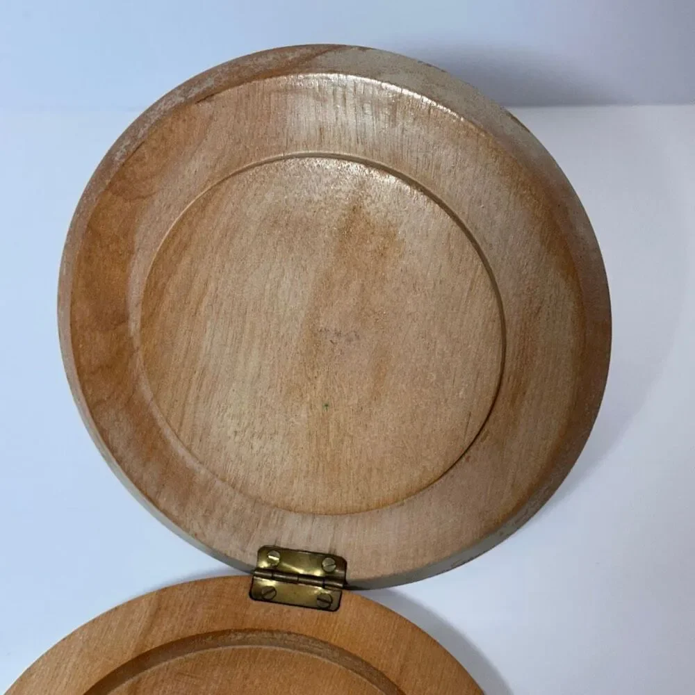 Vintage Wooden Hamburger Patty Press With Roosters on The Front 1960s